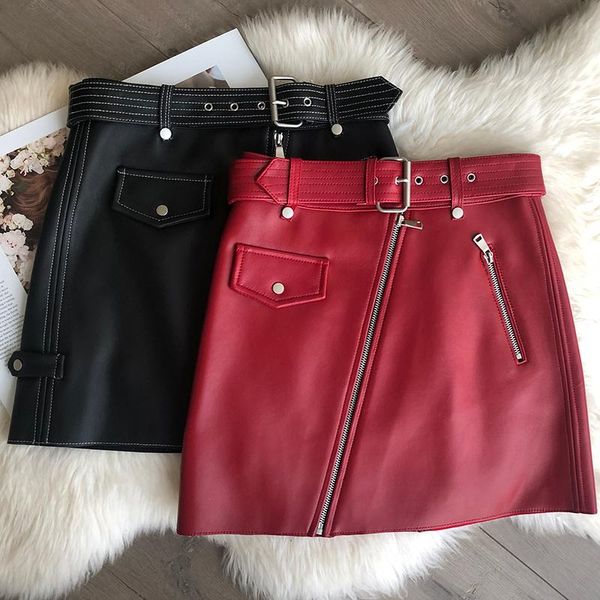 skirts mini leather skirt with belt 2021 fashion high waist red and black sheepskin womens plus size a line
skirts mini leather skirt with belt 2021 fashion high waist red and black sheepskin womens plus size a line
