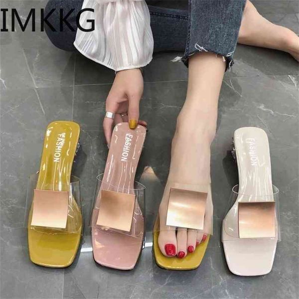summer pvc mules ladies slippers women shoes woman metal buckle transparent low heels personality fashion slides 210310, Black
summer pvc mules ladies slippers women shoes woman metal buckle transparent low heels personality fashion slides 210310, Black
