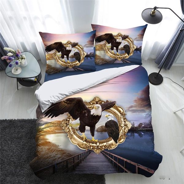 bedding sets home living eagle print 2/3pcs soft duvet cover pillowcase king size kids set with bedroom decoration
bedding sets home living eagle print 2/3pcs soft duvet cover pillowcase king size kids set with bedroom decoration