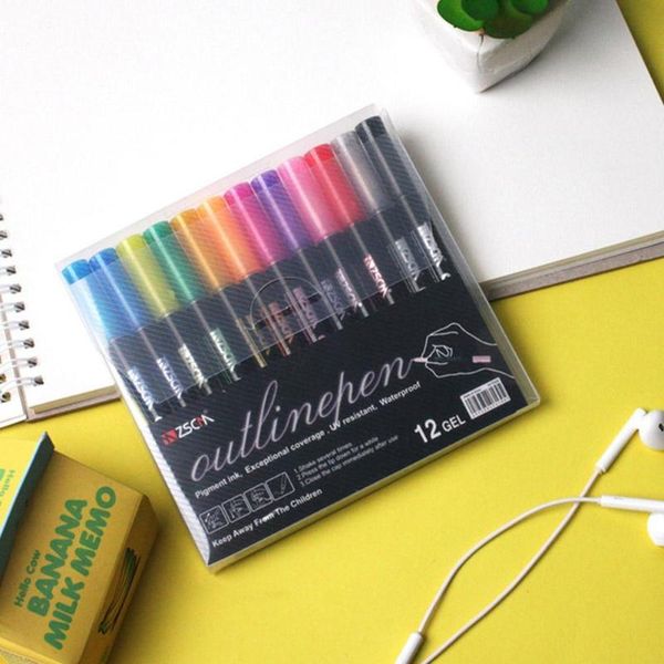 highlighters 12 colors double line pen dream graffiti marker highlighter school painting supplies writing art n5g0, Black;red
highlighters 12 colors double line pen dream graffiti marker highlighter school painting supplies writing art n5g0, Black;red