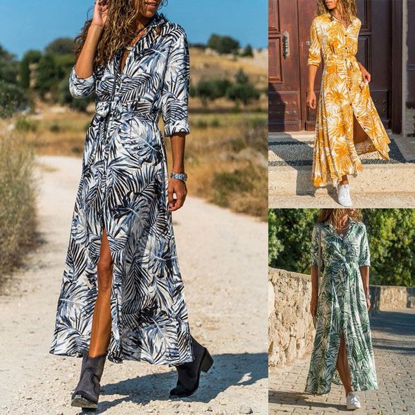 casual dresses plus size women's summer dress printed button bandage waist yellow autumn long comfy maxi, Black;gray
casual dresses plus size women's summer dress printed button bandage waist yellow autumn long comfy maxi, Black;gray