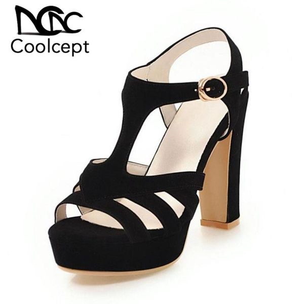 coolcept summer women sandals open toe solid color square high heels shoes platform leisure outdoor size 32-43, Black
coolcept summer women sandals open toe solid color square high heels shoes platform leisure outdoor size 32-43, Black