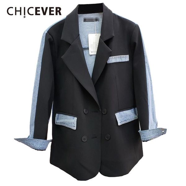 women's jackets chicever elegant colorblock korean fashion denim coat for women notched long sleeve double breasted loose woman jacket, Black;brown
women's jackets chicever elegant colorblock korean fashion denim coat for women notched long sleeve double breasted loose woman jacket, Black;brown