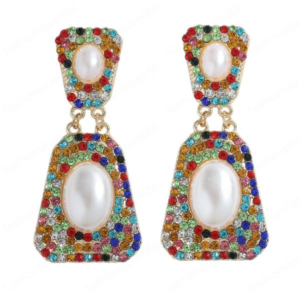 geometric colorful crystal pearl long earrings women high-quality rhinestones jewelry accessories, Silver
geometric colorful crystal pearl long earrings women high-quality rhinestones jewelry accessories, Silver