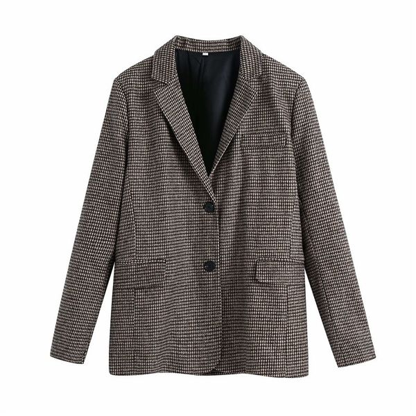 evfer women autumn casual houndstooth za coffee color long blazer outwear female fashion double pockets loose plaid jacket chic 210421, White;black
evfer women autumn casual houndstooth za coffee color long blazer outwear female fashion double pockets loose plaid jacket chic 210421, White;black