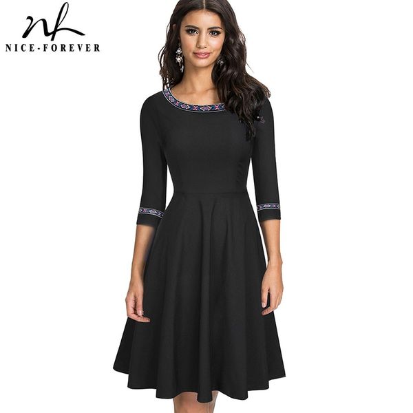 nice-forever spring elagnt embroidery patchwork black dresses casual retro a-line pinup women flare dress btya066 210419, White
nice-forever spring elagnt embroidery patchwork black dresses casual retro a-line pinup women flare dress btya066 210419, White