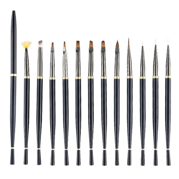 nail brushes brush pen liner acrylic carving flat round head uv gel for art manicure painting black handle, Yellow
nail brushes brush pen liner acrylic carving flat round head uv gel for art manicure painting black handle, Yellow