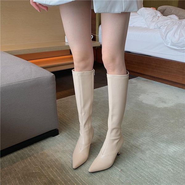 boots pointed toe women knee high heels black/beige side zipper knight western woman size 35-39 stretch
boots pointed toe women knee high heels black/beige side zipper knight western woman size 35-39 stretch