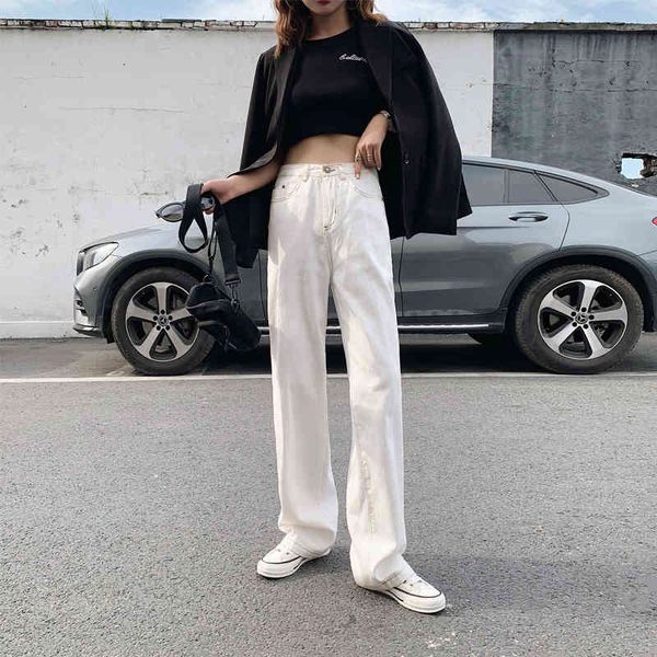 capris women's white wide leg 2021 cotton informal jeans, straight slacks, extended scrub, Black;white
capris women's white wide leg 2021 cotton informal jeans, straight slacks, extended scrub, Black;white