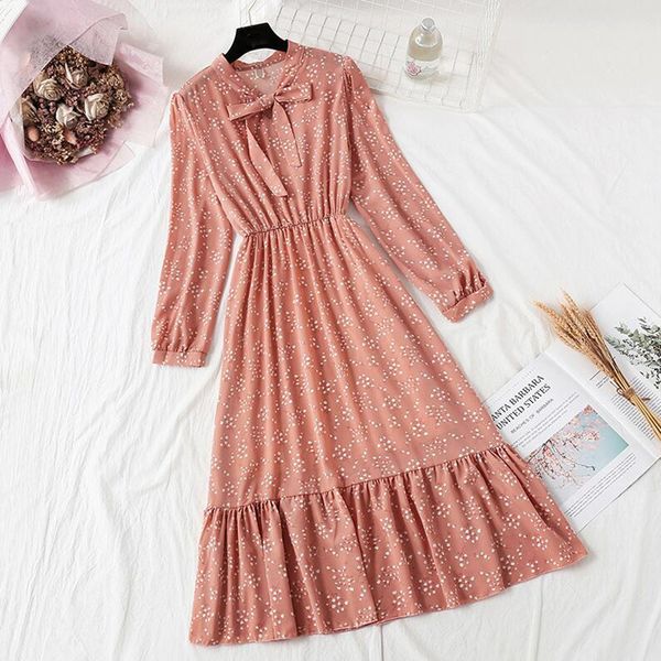 dresses dot print chiffon spring autumn sleeve fashion female elegant long bow ruffles robe women es, Black;gray
dresses dot print chiffon spring autumn sleeve fashion female elegant long bow ruffles robe women es, Black;gray