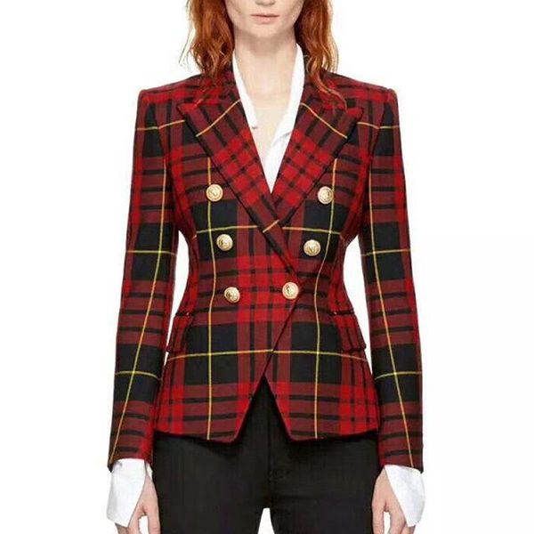 women's suits & blazers 2021 brand fashion striped plaid printed metal button slim fit version of the coat woman blazer in stoc, White;black
women's suits & blazers 2021 brand fashion striped plaid printed metal button slim fit version of the coat woman blazer in stoc, White;black