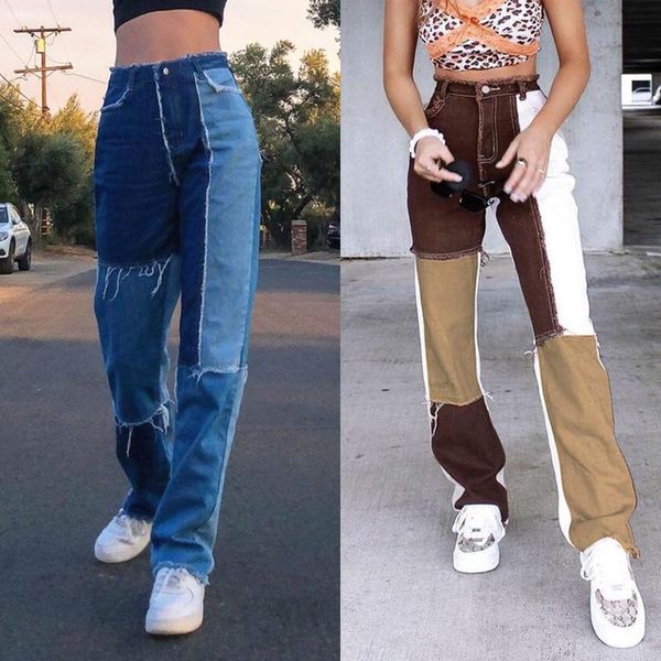 women's jeans denim pants autumn and winter casual stitching contrast color edge straight-leg vintage oversize, Blue
women's jeans denim pants autumn and winter casual stitching contrast color edge straight-leg vintage oversize, Blue