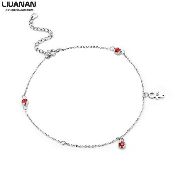 link, chain red cz beads charm bracelet stainless steel figure for women girls friendship jewelry, Black
link, chain red cz beads charm bracelet stainless steel figure for women girls friendship jewelry, Black