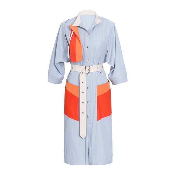 dresses casual shirt for women 2021 spring single breasted color block light blue loose female midi dress with belt, Black;gray
dresses casual shirt for women 2021 spring single breasted color block light blue loose female midi dress with belt, Black;gray