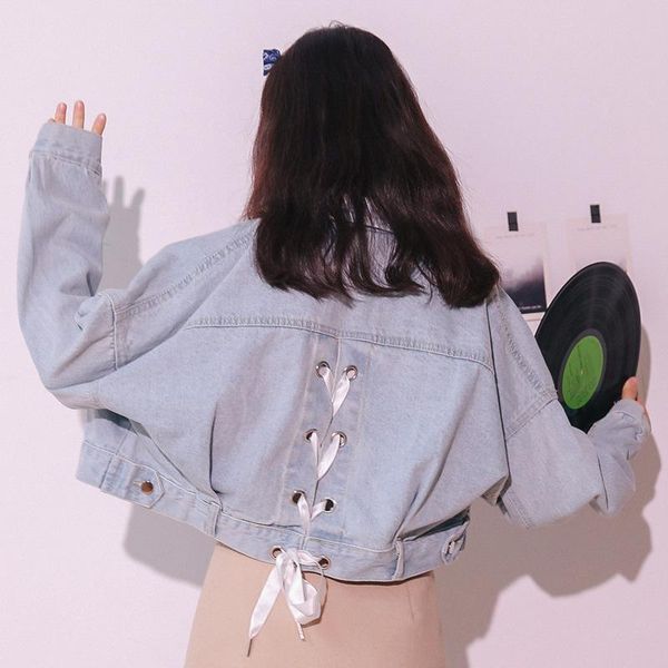 women's jackets women short denim korean spring autumn preppy style back lace up eyelet jeans jacket ladies slim black jean coat, Black;brown
women's jackets women short denim korean spring autumn preppy style back lace up eyelet jeans jacket ladies slim black jean coat, Black;brown
