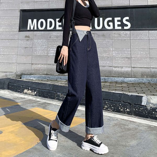 autumn kong style street asymmetric stitching hole women's minority fashion loose thin pants trend, Blue
autumn kong style street asymmetric stitching hole women's minority fashion loose thin pants trend, Blue