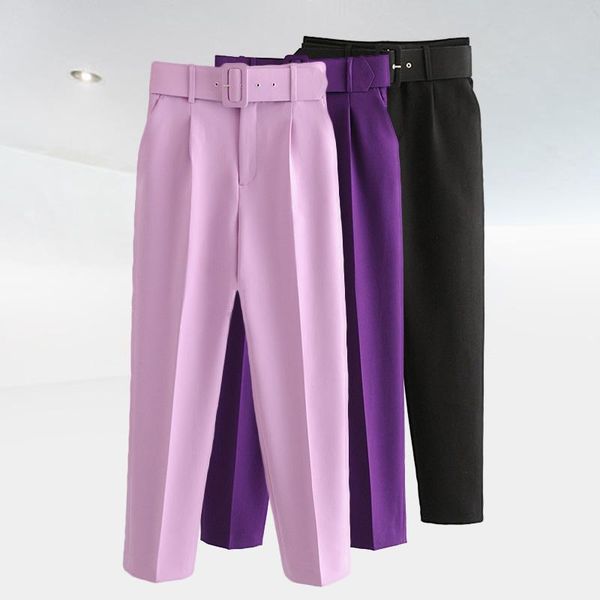 women's pants & capris 2021 woman career pant office lady traf straight belt casual ankle length women trousers oem female suit sets, Black;white
women's pants & capris 2021 woman career pant office lady traf straight belt casual ankle length women trousers oem female suit sets, Black;white