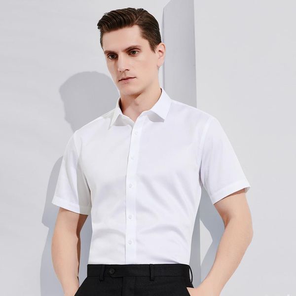 men's casual shirts fashion summer short sleeve work shirt pocket-less design high-quality standard-fit formal business dress, White;black
men's casual shirts fashion summer short sleeve work shirt pocket-less design high-quality standard-fit formal business dress, White;black