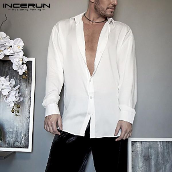 leisure solid color shirts incerun men fashion long sleeve lapel chemise breathable loose blusas clubwear blouse mens shirt men's casua, White;black
leisure solid color shirts incerun men fashion long sleeve lapel chemise breathable loose blusas clubwear blouse mens shirt men's casua, White;black