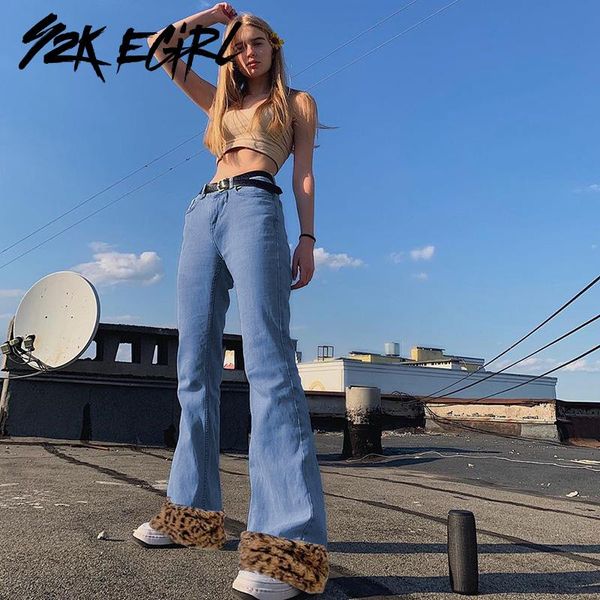 aesthetics leopard patchwork flare jeans 90s fashion high waist denim trousers vintage streetwear long pants winter women's, Blue
aesthetics leopard patchwork flare jeans 90s fashion high waist denim trousers vintage streetwear long pants winter women's, Blue