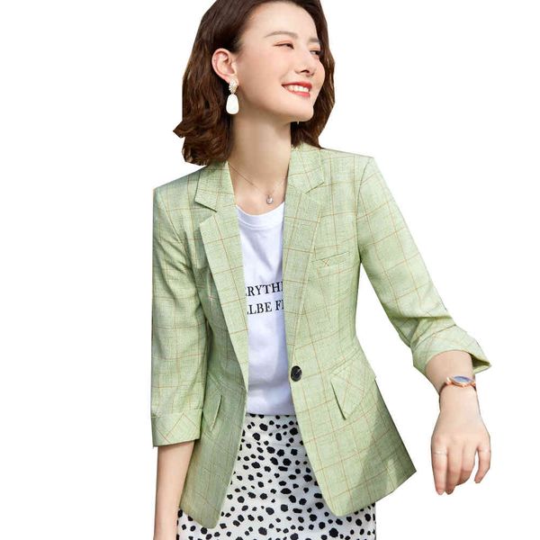 women's suits & blazers fashion green apricot plaid blazer half sleeve new arrival spring ladies jacket coat b1in, White;black
women's suits & blazers fashion green apricot plaid blazer half sleeve new arrival spring ladies jacket coat b1in, White;black