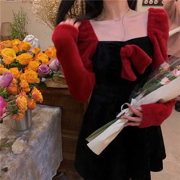 casual dresses veet kawaii mini women bow korean er sleeve square collor french elgant vintage female z6m9, Black;gray
casual dresses veet kawaii mini women bow korean er sleeve square collor french elgant vintage female z6m9, Black;gray