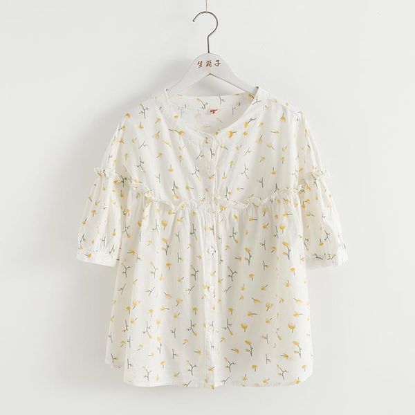 women's blouses & shirts 2021 summer floral shirt stand collar short sleeve sweet dible tree loose, White
women's blouses & shirts 2021 summer floral shirt stand collar short sleeve sweet dible tree loose, White