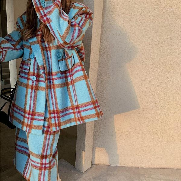 fashion woolen coat 2-piece set female autumn winter style retro korean thick mid-length blue plaid suit women's wool & blends1, Black
fashion woolen coat 2-piece set female autumn winter style retro korean thick mid-length blue plaid suit women's wool & blends1, Black
