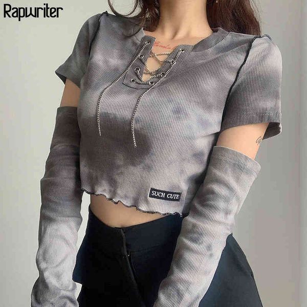 gothic metal chain hollow out ruffles tie dye t shirt women fall punk cut off long sleeve harajuku crop femme rapwriter 210415, White
gothic metal chain hollow out ruffles tie dye t shirt women fall punk cut off long sleeve harajuku crop femme rapwriter 210415, White