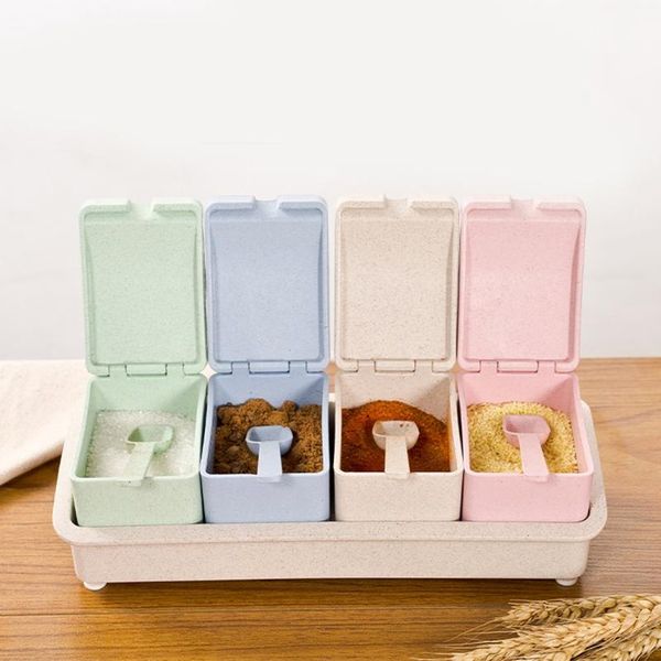 storage bottles & jars creative wheat straw seasoning box four grids with spoon food container spice jar home kitchen gadgets
storage bottles & jars creative wheat straw seasoning box four grids with spoon food container spice jar home kitchen gadgets