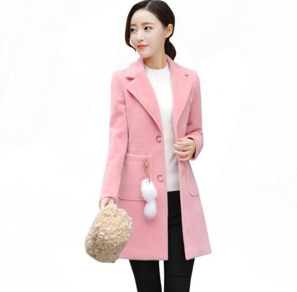 women's wool & blends blend coat fall/winter lapel collar long casual trench 20947, Black
women's wool & blends blend coat fall/winter lapel collar long casual trench 20947, Black