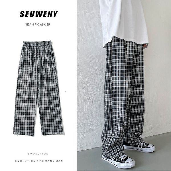 pant spring summer plaid men's fashion retro casual men streetwear korean loose straight wide-leg pants mens trousers x79d, Black
pant spring summer plaid men's fashion retro casual men streetwear korean loose straight wide-leg pants mens trousers x79d, Black