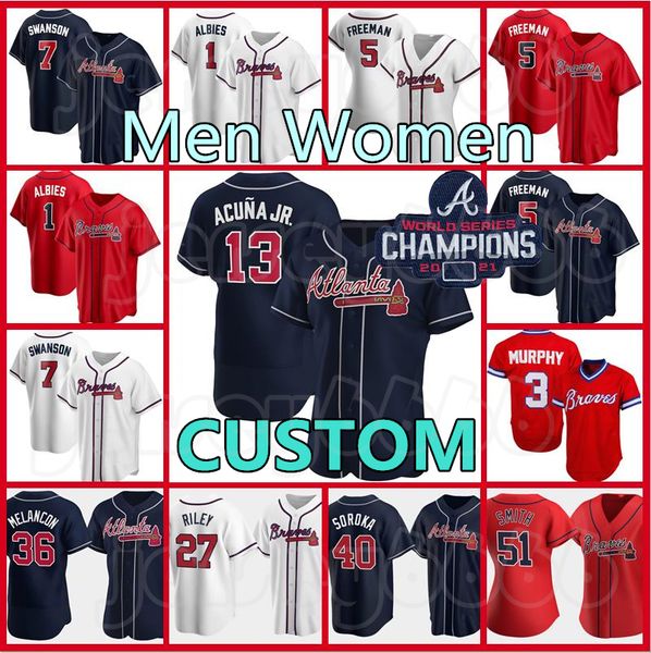 custom 13 ronald acuña jr. atlanta hank aaron jerseys braves marcell ozuna dansby swanson ozzie albies 5 freddie an men women baseball, Blue;black
custom 13 ronald acuña jr. atlanta hank aaron jerseys braves marcell ozuna dansby swanson ozzie albies 5 freddie an men women baseball, Blue;black