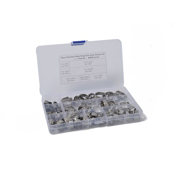fuel systems fittings combination 70pcs set stepless clamp stainless steel 304 single ear 7 specifications
fuel systems fittings combination 70pcs set stepless clamp stainless steel 304 single ear 7 specifications