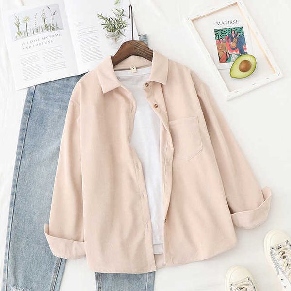 corduroy blouse women autumn solid color lapel button long sleeve shirts casual large size loose boyfriend style shirt 210526, White
corduroy blouse women autumn solid color lapel button long sleeve shirts casual large size loose boyfriend style shirt 210526, White