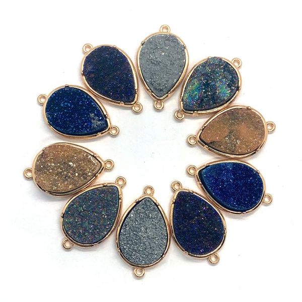 charms natural crystal pendant drop-shaped copper hollow base double hole necklace gifts women's jewelry accessories, Bronze;silver
charms natural crystal pendant drop-shaped copper hollow base double hole necklace gifts women's jewelry accessories, Bronze;silver