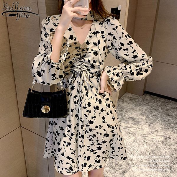 fashion women chiffon dress spring korean style retro floral long sleeve mini vestido 13075 210427, Black;gray
fashion women chiffon dress spring korean style retro floral long sleeve mini vestido 13075 210427, Black;gray