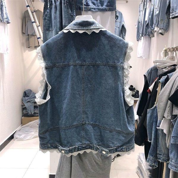 women's vests women lace trim sleeveless short waistcoat spring korean style sweet belt jean jacket vintage blue denim a2283, Black;white
women's vests women lace trim sleeveless short waistcoat spring korean style sweet belt jean jacket vintage blue denim a2283, Black;white