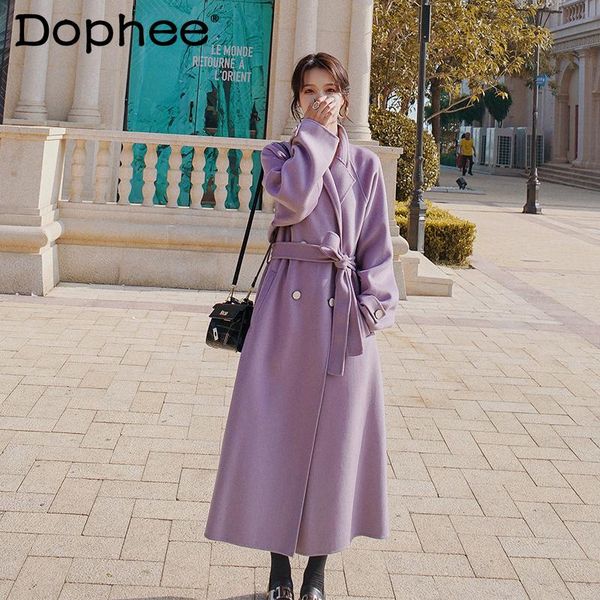 women's wool & blends elegant purple cashmere coat women 2021 winter windbreaker hepburn style double-breasted office lady long woolen, Black
women's wool & blends elegant purple cashmere coat women 2021 winter windbreaker hepburn style double-breasted office lady long woolen, Black