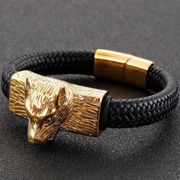 tennis gold color wolf head men's bracelet stainless steel genuine leather braided wristband punk homme armbanden magnet clasp bangles, Golden;silver
tennis gold color wolf head men's bracelet stainless steel genuine leather braided wristband punk homme armbanden magnet clasp bangles, Golden;silver