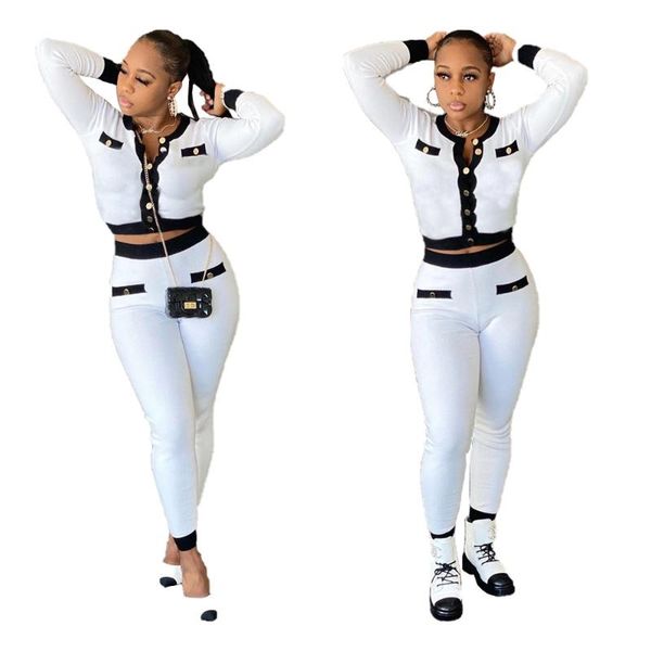 women's two piece pants 2022 clothing elegant fashion splicing two-piece set office lady 2 outfits tracksuit, White
women's two piece pants 2022 clothing elegant fashion splicing two-piece set office lady 2 outfits tracksuit, White