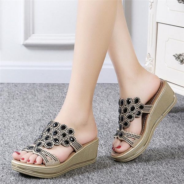 fashion bling women sandals summer high heel crystal casual ladies shoes heels rhinestone slippers, Black
fashion bling women sandals summer high heel crystal casual ladies shoes heels rhinestone slippers, Black