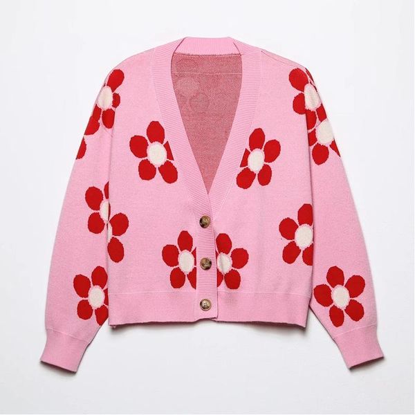 women's knits & tees preppy style flower jacquard knit cardigans sweater women v neck loose elegant thicked pull femme print short casu, White
women's knits & tees preppy style flower jacquard knit cardigans sweater women v neck loose elegant thicked pull femme print short casu, White