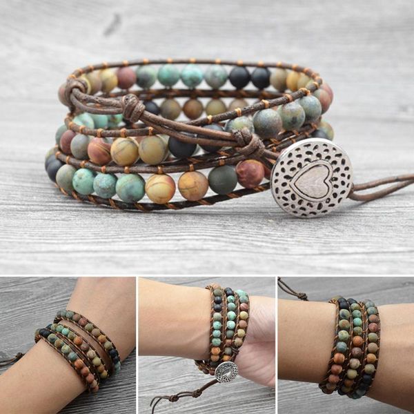charm bracelets milangirl bohemia jewelry 6mm matte stone wrap leather vintage 3 strands multilayer woven, Golden;silver
charm bracelets milangirl bohemia jewelry 6mm matte stone wrap leather vintage 3 strands multilayer woven, Golden;silver