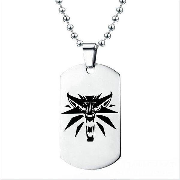 the witcher wolf medallion stainless steel pendant men's necklace chain gifts, Silver
the witcher wolf medallion stainless steel pendant men's necklace chain gifts, Silver