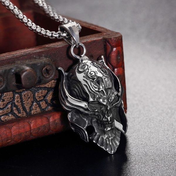 gothic hell demon skull necklace pendant punk domineering retro stainless steel men's fashion jewelry gift necklaces, Silver
gothic hell demon skull necklace pendant punk domineering retro stainless steel men's fashion jewelry gift necklaces, Silver