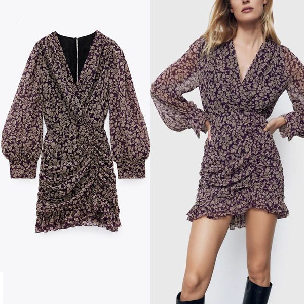 dresses ruched print mini women long sleeve wrap ruffle party es female back openging draped vintage vestidos, Black;gray
dresses ruched print mini women long sleeve wrap ruffle party es female back openging draped vintage vestidos, Black;gray