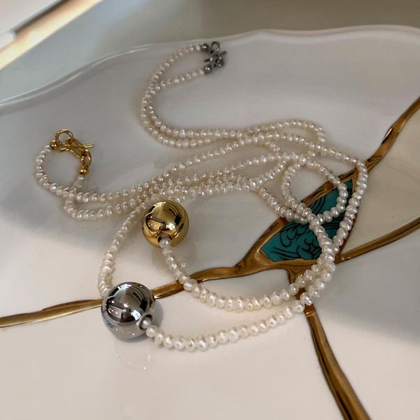 chains mild luxury retro freshwater pearl metal ball clavicle chain fashion design sense elegant necklace female, Silver
chains mild luxury retro freshwater pearl metal ball clavicle chain fashion design sense elegant necklace female, Silver