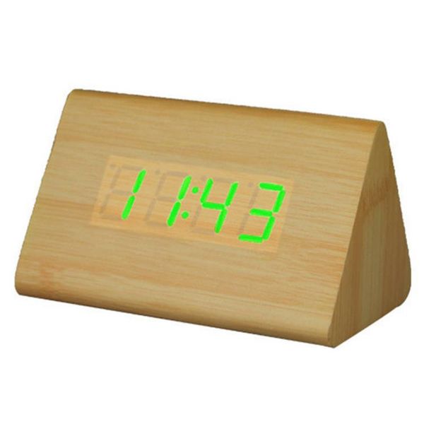 other clocks & accessories modern triangle led wooden alarm clock classical digital sound control desk (light brown wood and green light)
other clocks & accessories modern triangle led wooden alarm clock classical digital sound control desk (light brown wood and green light)