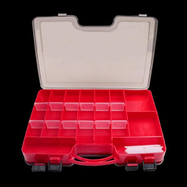 larger capacity double-side fishing accessory box red plastic suitcase storage with assemble insert accessories
larger capacity double-side fishing accessory box red plastic suitcase storage with assemble insert accessories
